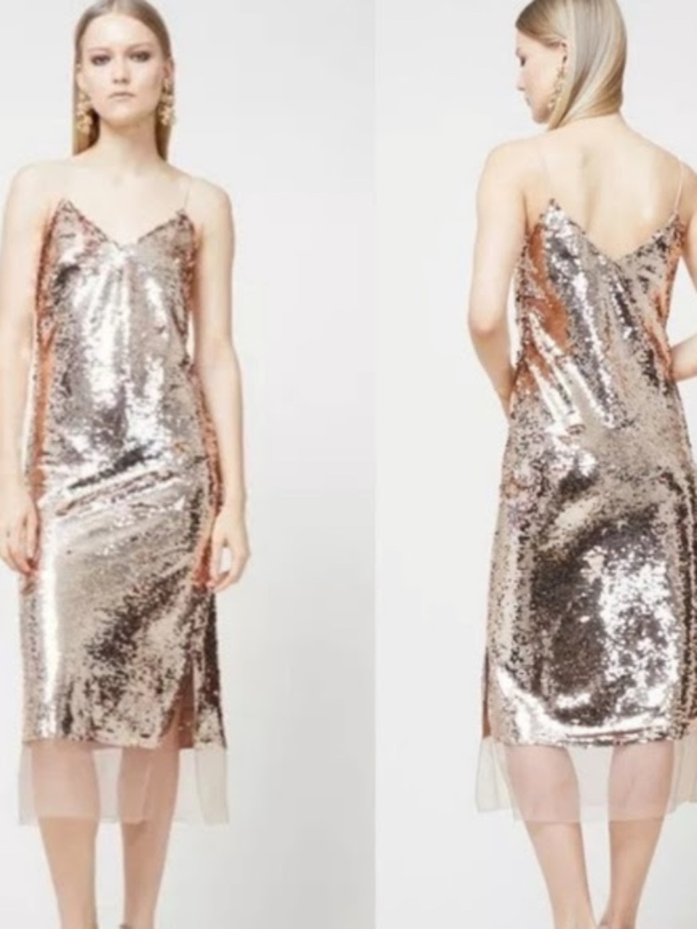 Sachin + Babi Dolly Sequin Organza Slip Dress